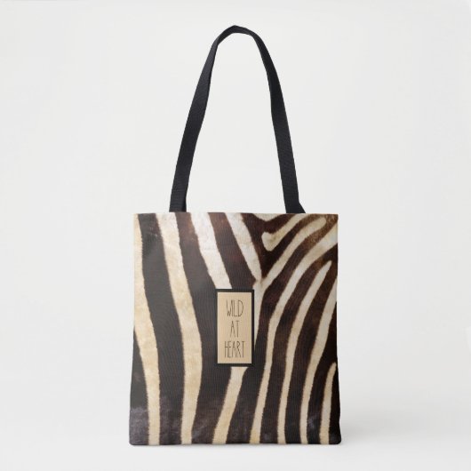 Wild bij Heart Zebra Print Draagtas (Voorkant)