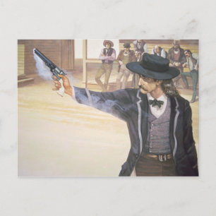 "Wild Bill" Hickok (1837-1876) toont zijn merk aan Briefkaart