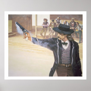 "Wild Bill" Hickok (1837-1876) toont zijn merk aan Poster