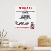 WILD BILL'S BBQ-MENU POSTER (Keuken)