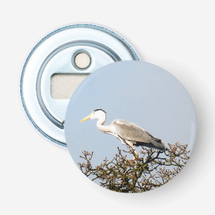 WILD BIRD HERON BUTTON FLESOPENER