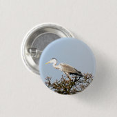 WILD BIRD HERON RONDE BUTTON 3,2 CM (Voorkant /achterkant)