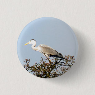 WILD BIRD HERON RONDE BUTTON 3,2 CM