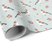 Wild Bird Kerstpattern Cadeaupapier (Rol Hoek)