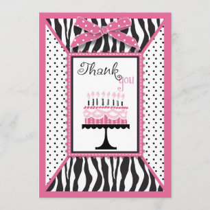 Wild Birthday Cake TY Card Roze 3 Bedankkaart