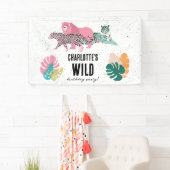 Wild Birthday Party Oerwoud Animals Kids Verjaarda Spandoek (Insitu)