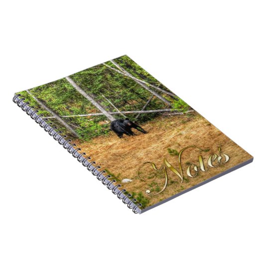 Wild Black Beer & Yukon Forest Photo Art Notitieboek (Rechterzijde)
