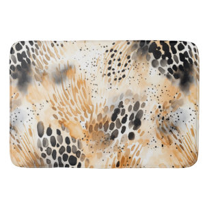 Wild Black Cream Leopard Animal Badmat