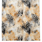 Wild Black Cream Leopard Animal Douchegordijn (Voorkant)