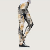Wild Black Cream Leopard Animal Floral Leggings (Rechts)