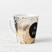 Wild Black Cream Leopard Animal Latte Mok (Linkerhoek)