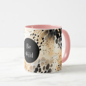 Wild Black Cream Leopard Animal Mok (Voorkant rechts)