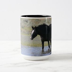 Wild Black Mare "Ash"-Mok Tweekleurige Koffiemok