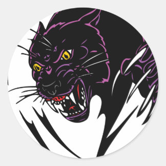 Wild Black Panther Ronde Sticker