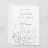 Wild bloem Pastel Moderne Typografie bruiloft Kaart (Voorkant)