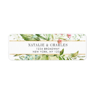 Wild Bloemen Groen Bladgroen Retouradres Etiket