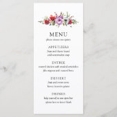 Wild Bloemen & Romantisch Trouwmenu Menu (Voorkant)