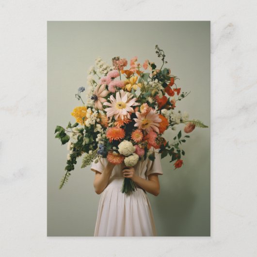 Wild Bloemenmeisje Briefkaart (Voorkant)