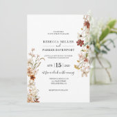Wild bloom moderne bruiloft uitnodiging (Staand voorkant)