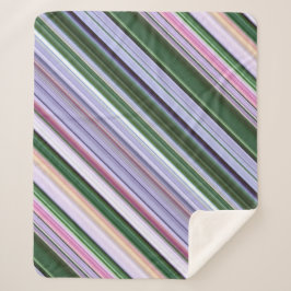 Wild Blue Asters Paarse, Blauwe en Groene Streep Sherpa Deken