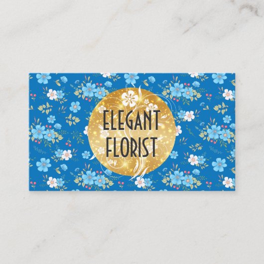 Wild Blue White Flowers Visitekaartje (Voorkant)