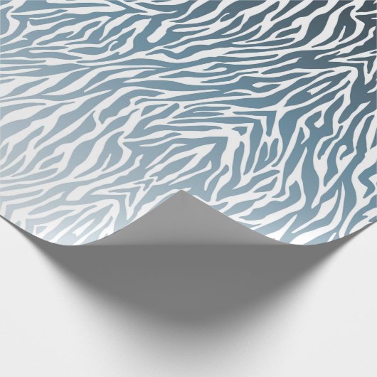 Wild Blue Zebra Print Ombre Cadeaupapier (Hoek)