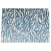 Wild Blue Zebra Print Ombre Groot Cadeauzakje (Voorkant)
