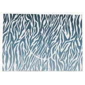 Wild Blue Zebra Print Ombre Groot Cadeauzakje (Achterkant)
