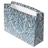 Wild Blue Zebra Print Ombre Groot Cadeauzakje (Achterkant Gekanteld)