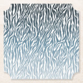 Wild Blue Zebra Print Ombre Kartonnen Onderzetters (Voorkant)
