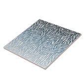 Wild Blue Zebra Print Ombre Tegeltje (Zijkant)