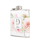 Wild Blush Botanische letter D Monogram Heupfles (Links)