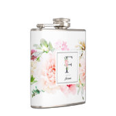 Wild Blush Botanische Letter F Monogram Heupfles (Rechts)