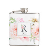 Wild Blush Botanische letter R Monogram Heupfles (Voorkant)