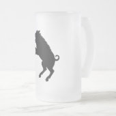 Wild Boar Black en White Silhouette Matglas Bierpul (Voorkant rechts)