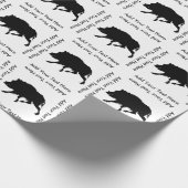 Wild Boar Black Silhouette aangepaste tekst Cadeaupapier (Hoek)