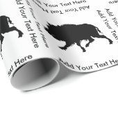 Wild Boar Black Silhouette aangepaste tekst Cadeaupapier (Rol Hoek)