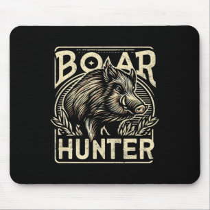 Wild Boar Cool Retro Hog Hunting Mannen Vintage Muismat