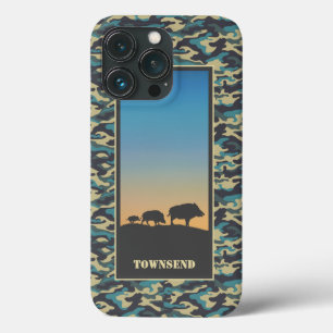 Wild Boar en Camo iPhone 13 Pro Hoesje