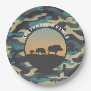 Wild Boar en Camo Papieren Bordje