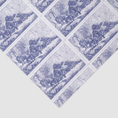 Wild Boar Family Tekening Blue Tissuepapier (Detail)