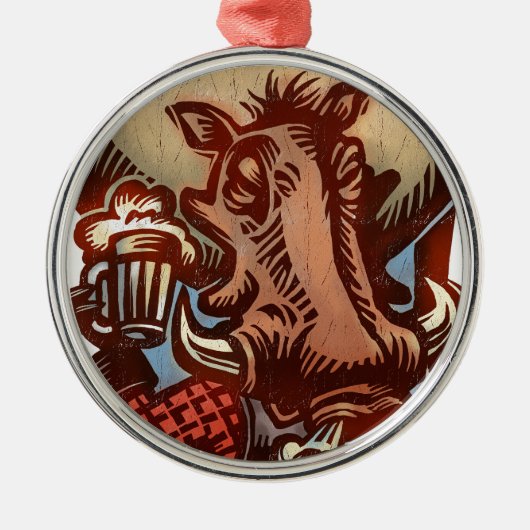 Wild Boar Metalen Ornament (Voorkant)