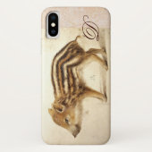 WILD BOAR PIGLET Animal Drawing Monogram Case-Mate iPhone Case (Achterkant)