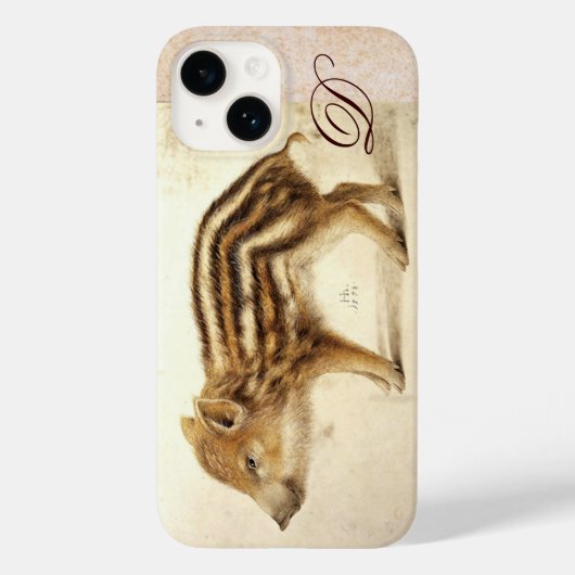 WILD BOAR PIGLET Animal Drawing Monogram Case-Mate iPhone Case (Achterkant)
