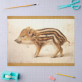 WILD BOAR PIGLET Antiek dierenbeschermingsteken Tissuepapier (Craft)