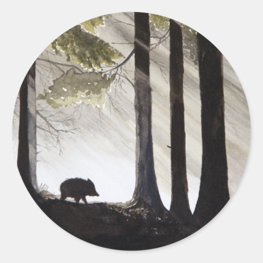 Wild Boar Ronde Sticker (Voorkant)