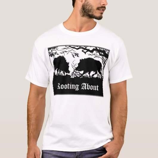 Wild Boar Rooting T-Shirt Antiek Duits design (Voorkant)