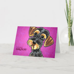 Wild Boar Wirehaered Dachshund Birthday Custom Kaart