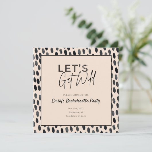 Wild Boho Bachelorette Party Invitation Itinéraire (Debout devant)