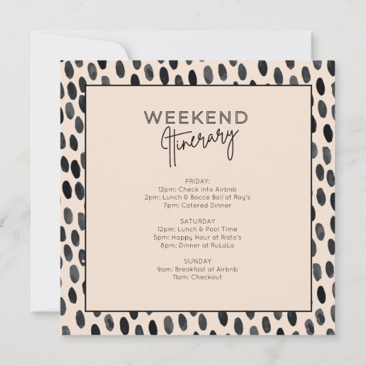 Wild Boho Bachelorette Party Invitation Itinéraire (Dos)